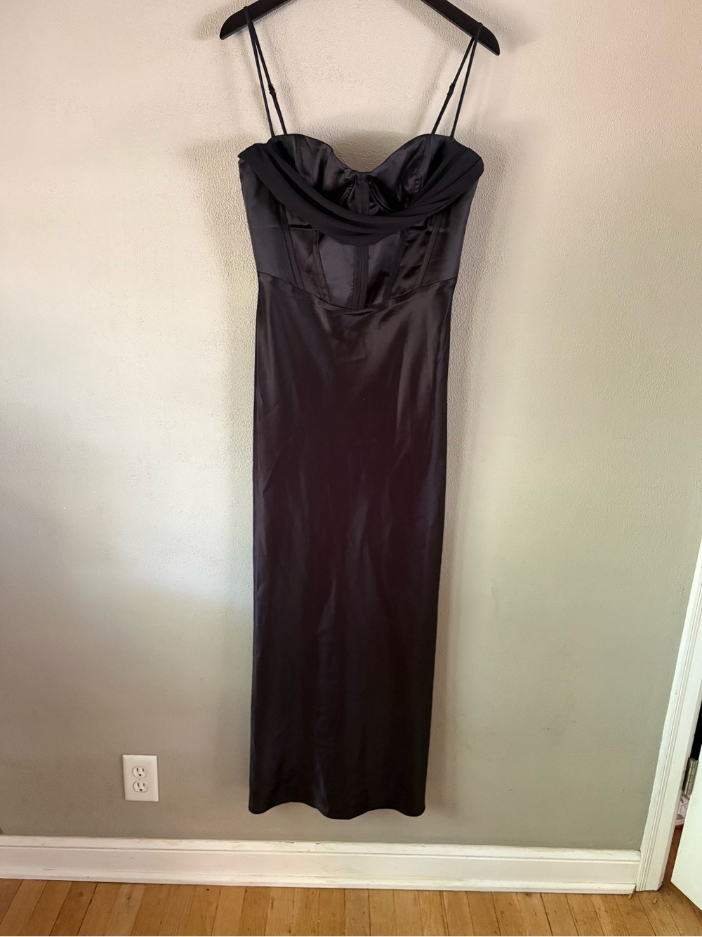 Black formal satin Steve Madden dress- size M wedding, formal, ball